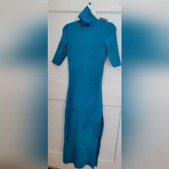 blue velvet balenciaga dress | Dresses | Balenciaga Stretch Knit Sz Xs New The Ingrid Maxi Dress fk-tech Color:New Blue Balenciaga made in Italy